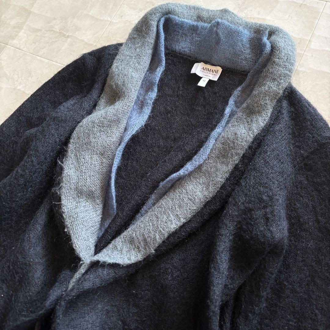ARMANI COLLEZIONI 44サイズ　モヘア　ニットカーディガン　紺
