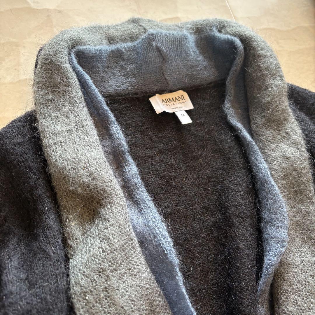 ARMANI COLLEZIONI 44サイズ　モヘア　ニットカーディガン　紺