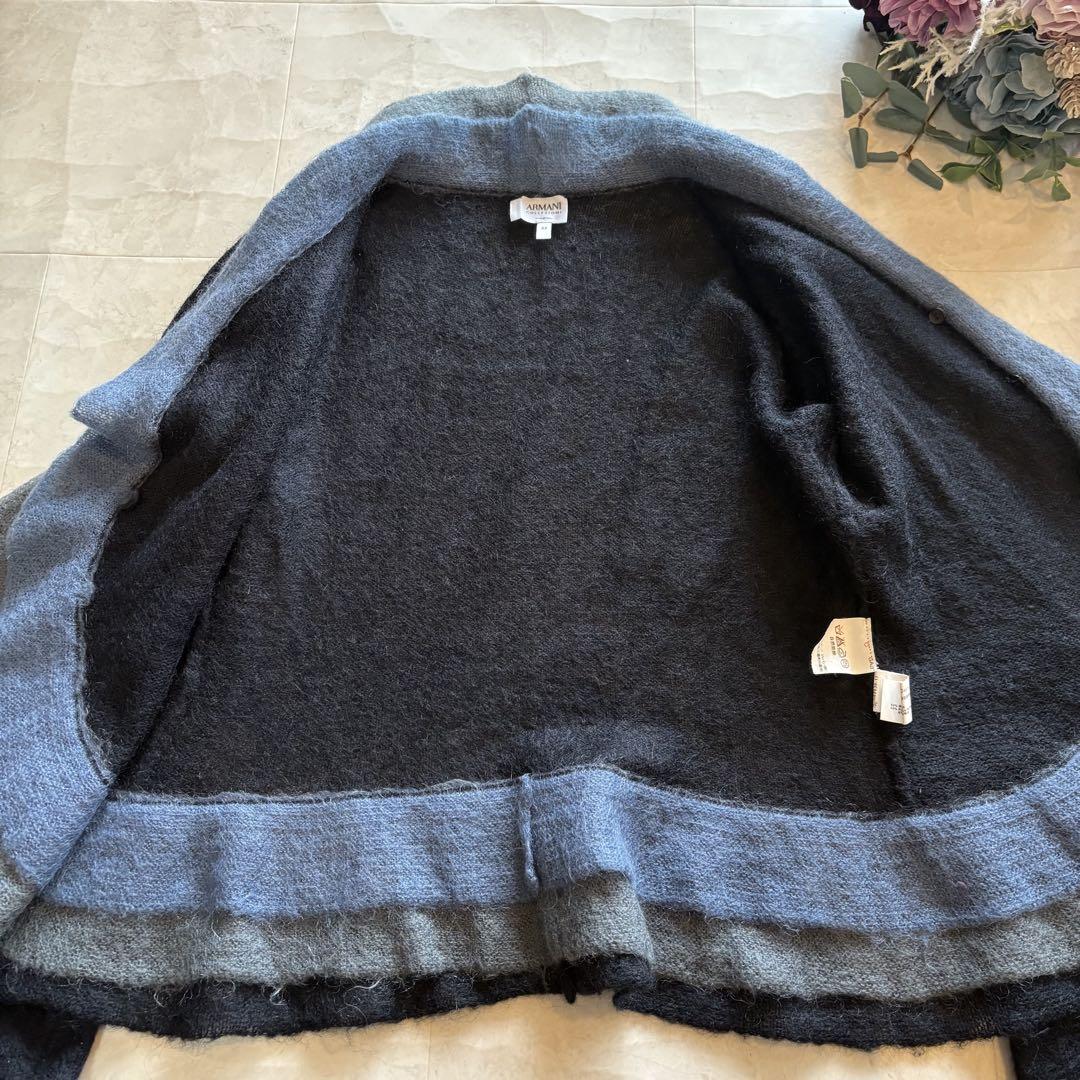 ARMANI COLLEZIONI 44サイズ　モヘア　ニットカーディガン　紺