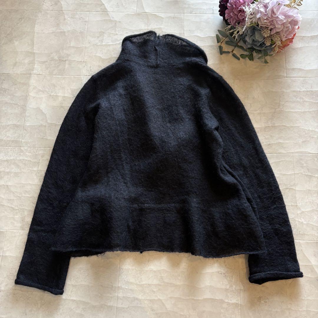 ARMANI COLLEZIONI 44サイズ　モヘア　ニットカーディガン　紺