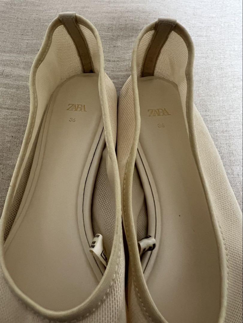 ZARA メッシュ フラットシューズ 36 - メルカリ
