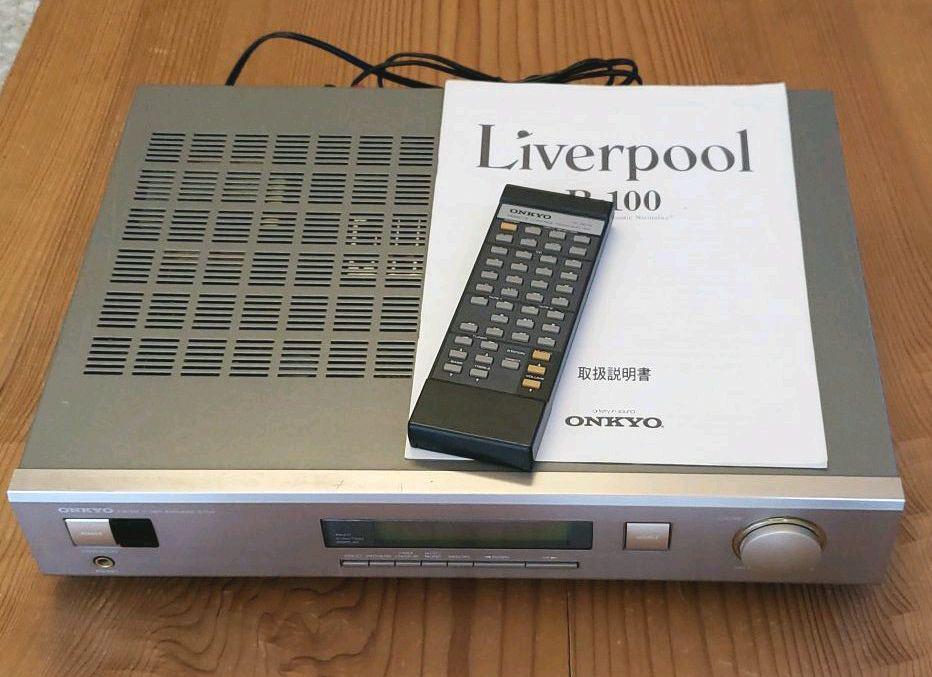 ONKYO オンキョー R-100 AM FMチューナー 薄型プリメインアンプ