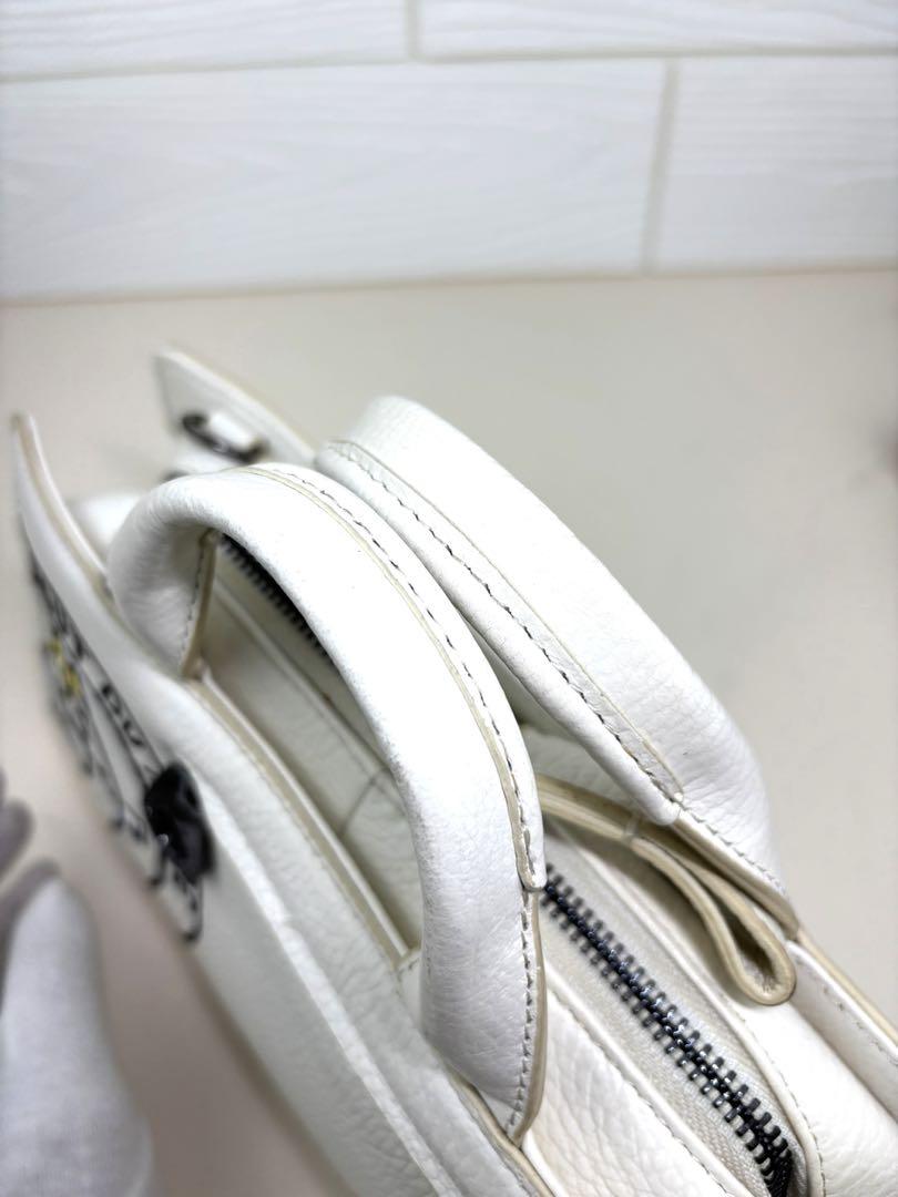 カステルバジャック 牛革 白 2way 中古 人気✨カステルバジャック 2WAYトートバッグ ホワイトレザー
