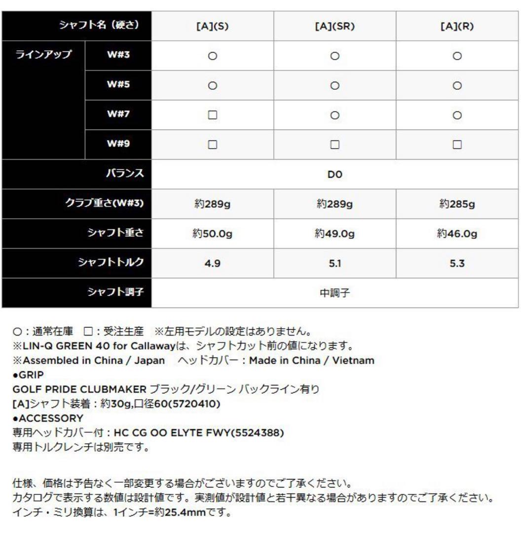 キャロウェイエリート マックス ファスト フェアウェイ3W 16°