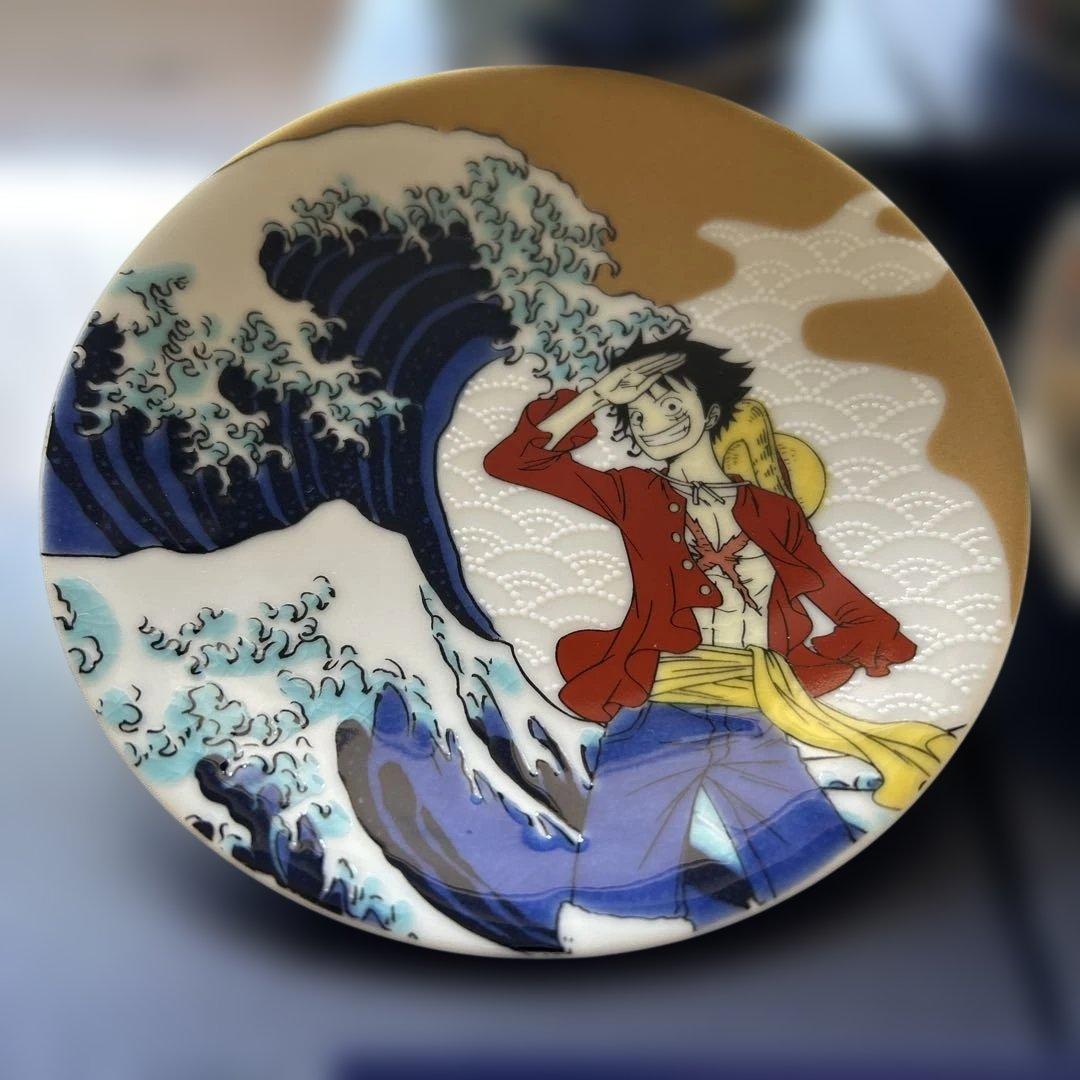新品 ONE PIECE九谷焼 小皿 そば猪口 4点セット 新品 ONE PIECE九谷焼 小皿 そば猪口 4点セット