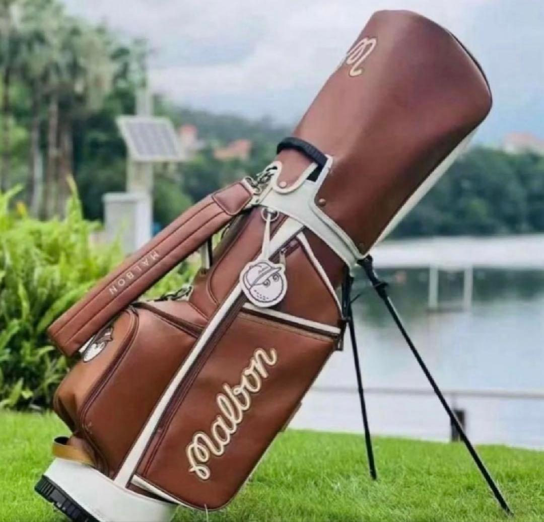 マルボン ゴルフ malbon キャディバッグ バッグ 茶色