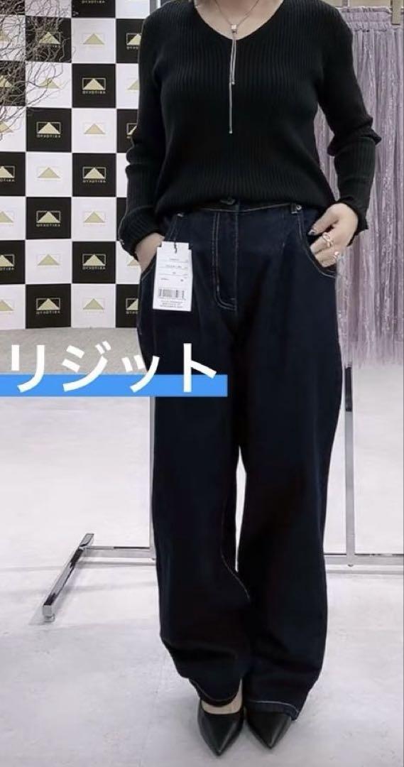ABITOKYO ワイド シルエット タック デニム パンツ アビトーキョー