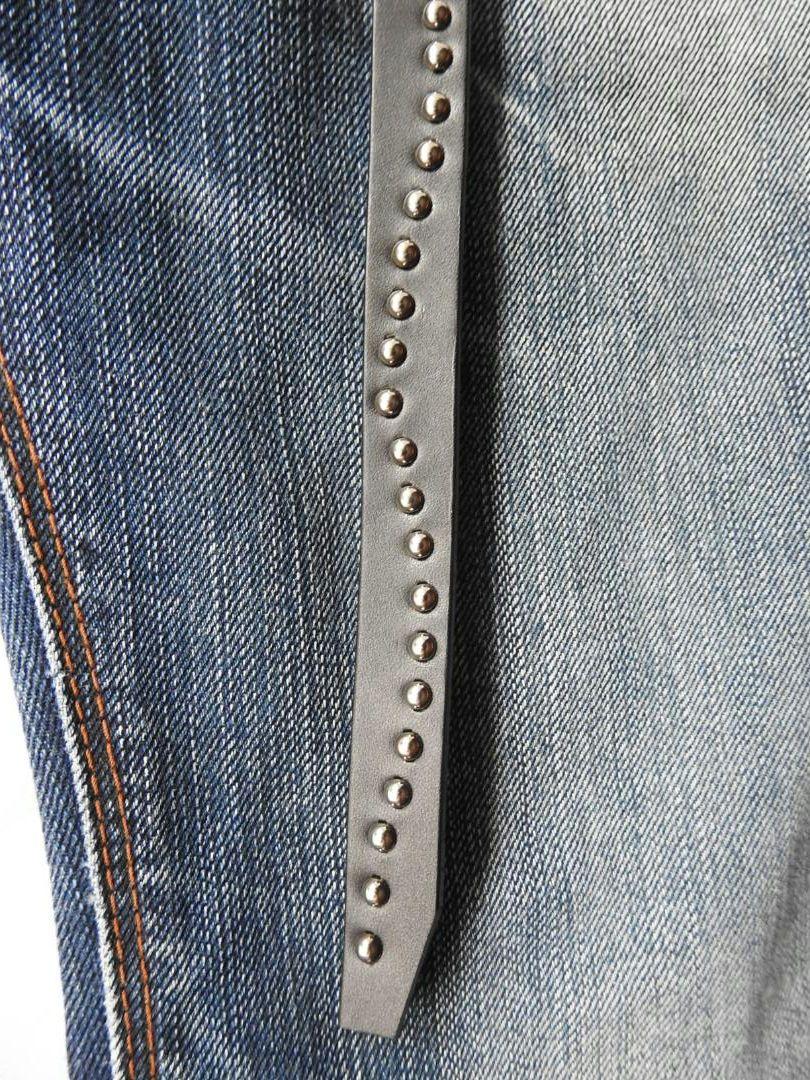波図スタッズオーダーメイドナロースタッズベルト