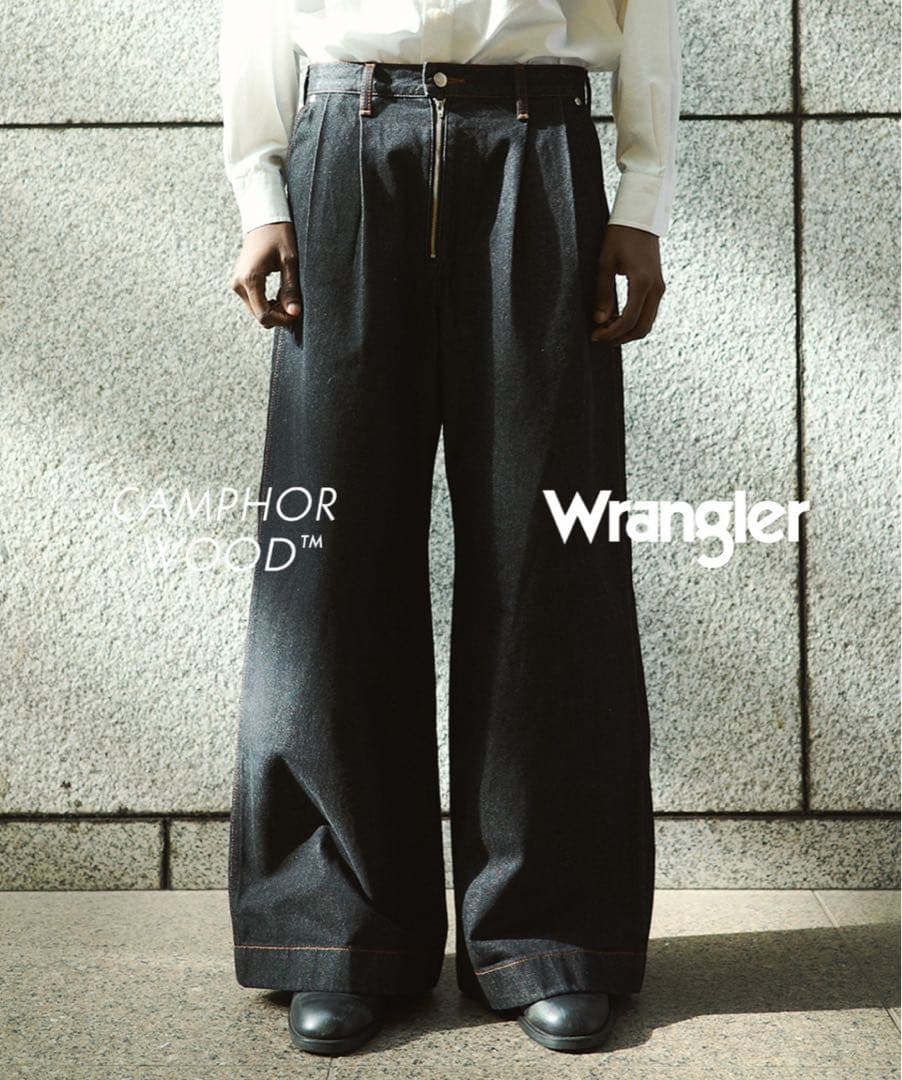 CamphorWood × Wrangler ワイドパンツ バギーデニムS・Wrangler