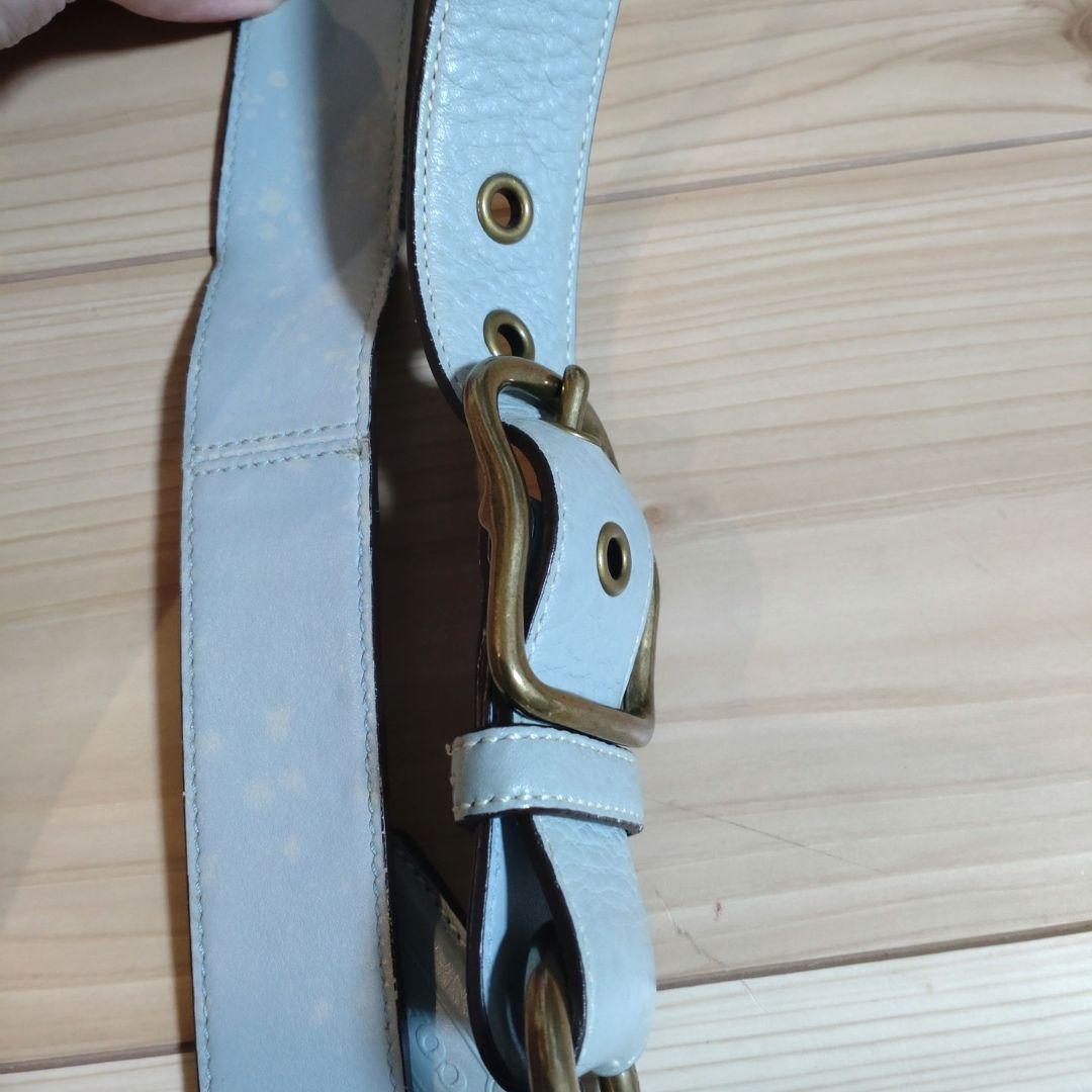 【美品】　COACH　スカイブルー　ショルダーバッグ　レザー