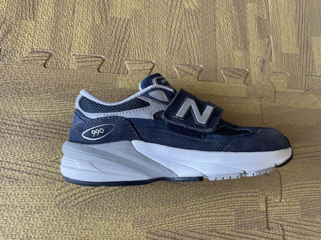 New Balance 990 v6 キッズシューズ ネイビー 19cm