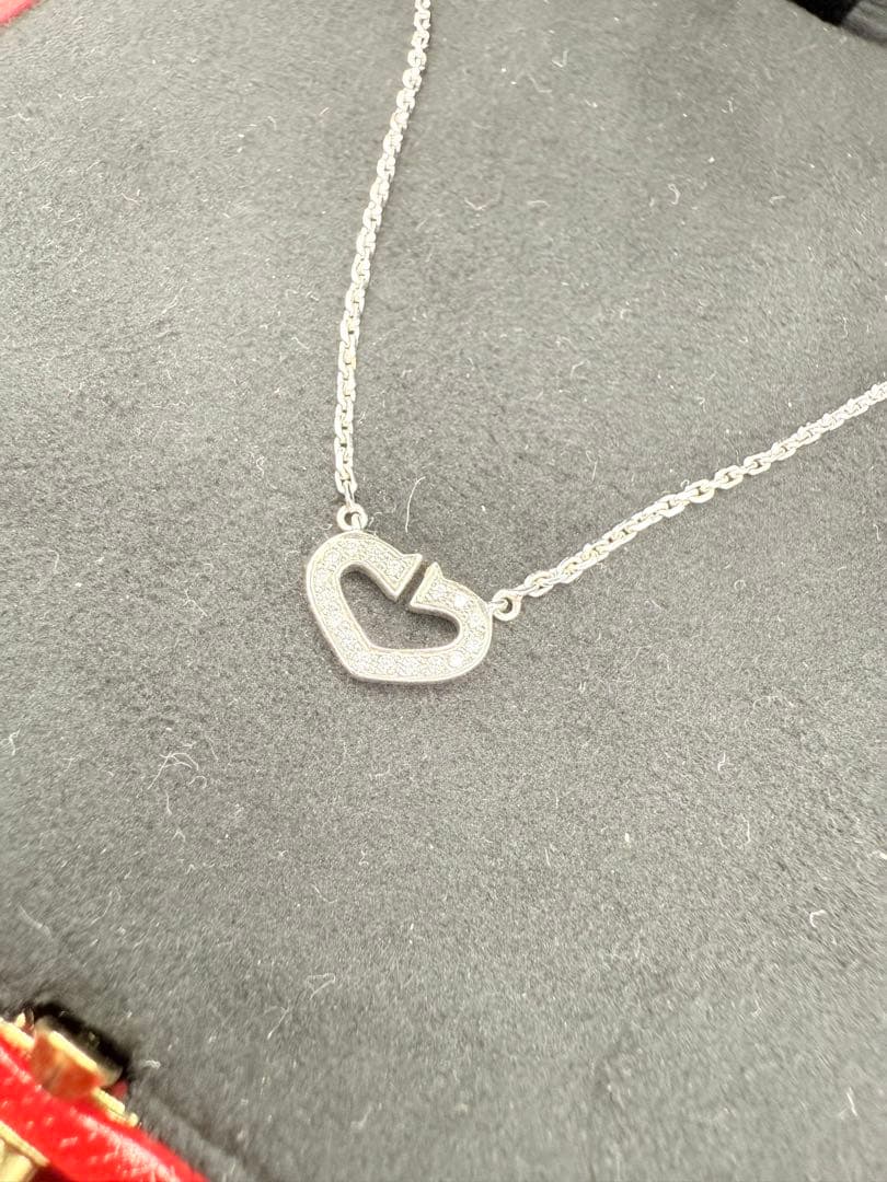カルティエ(Cartier) ネックレス Cハートホワイトゴールド ダイヤモンド