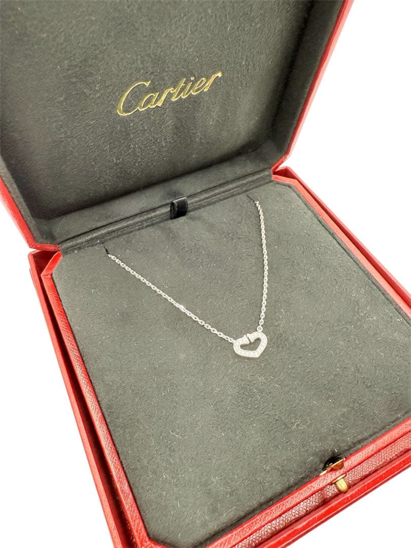 カルティエ(Cartier) ネックレス Cハートホワイトゴールド ダイヤモンド