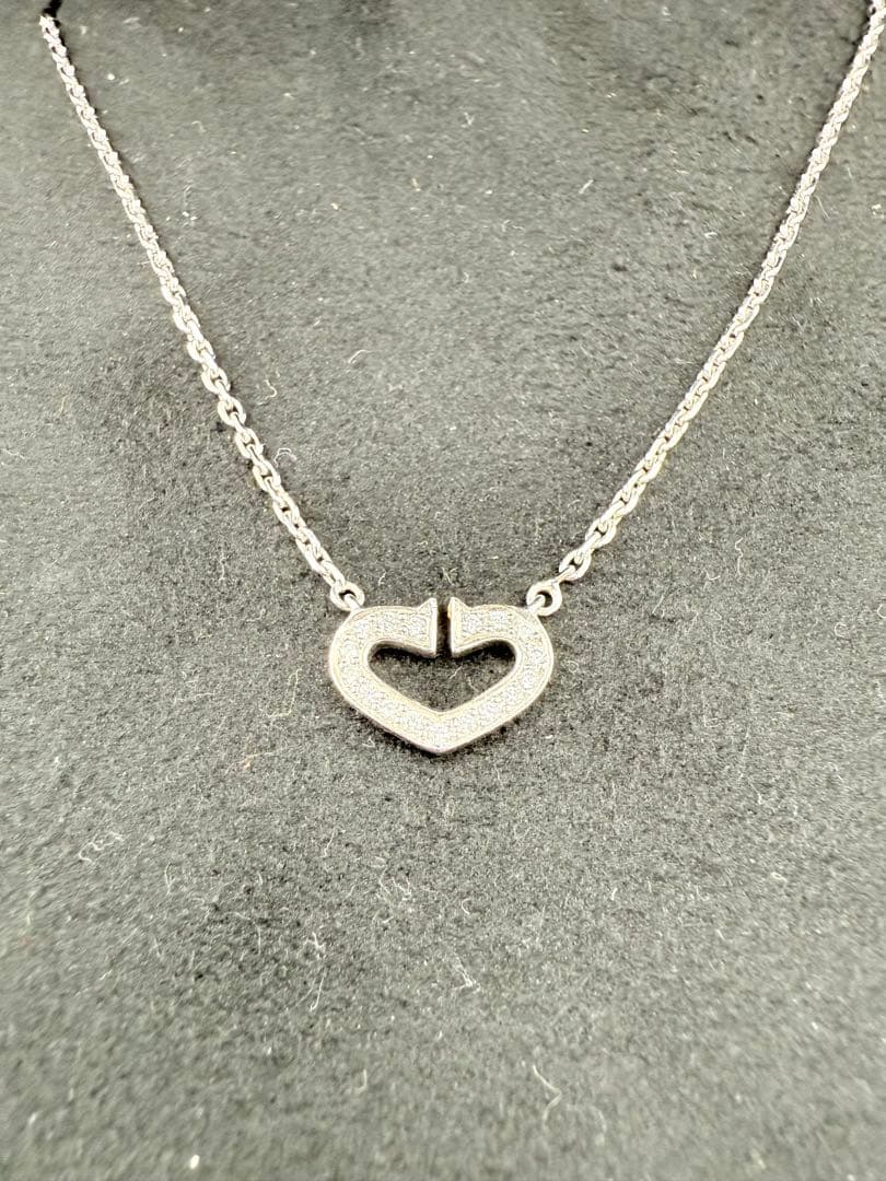 カルティエ(Cartier) ネックレス Cハートホワイトゴールド ダイヤモンド