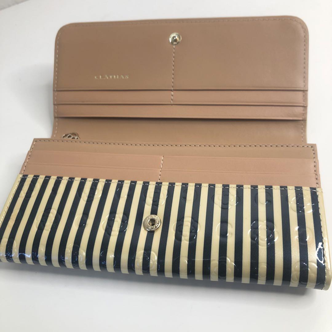 美品】CLATHAS クレイサス♡長財布 L字ファスナー ストライ