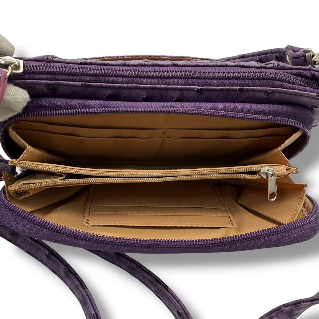 希少色 美品 オーストリッチ 2 ハンドバッグ 2way ショルダー