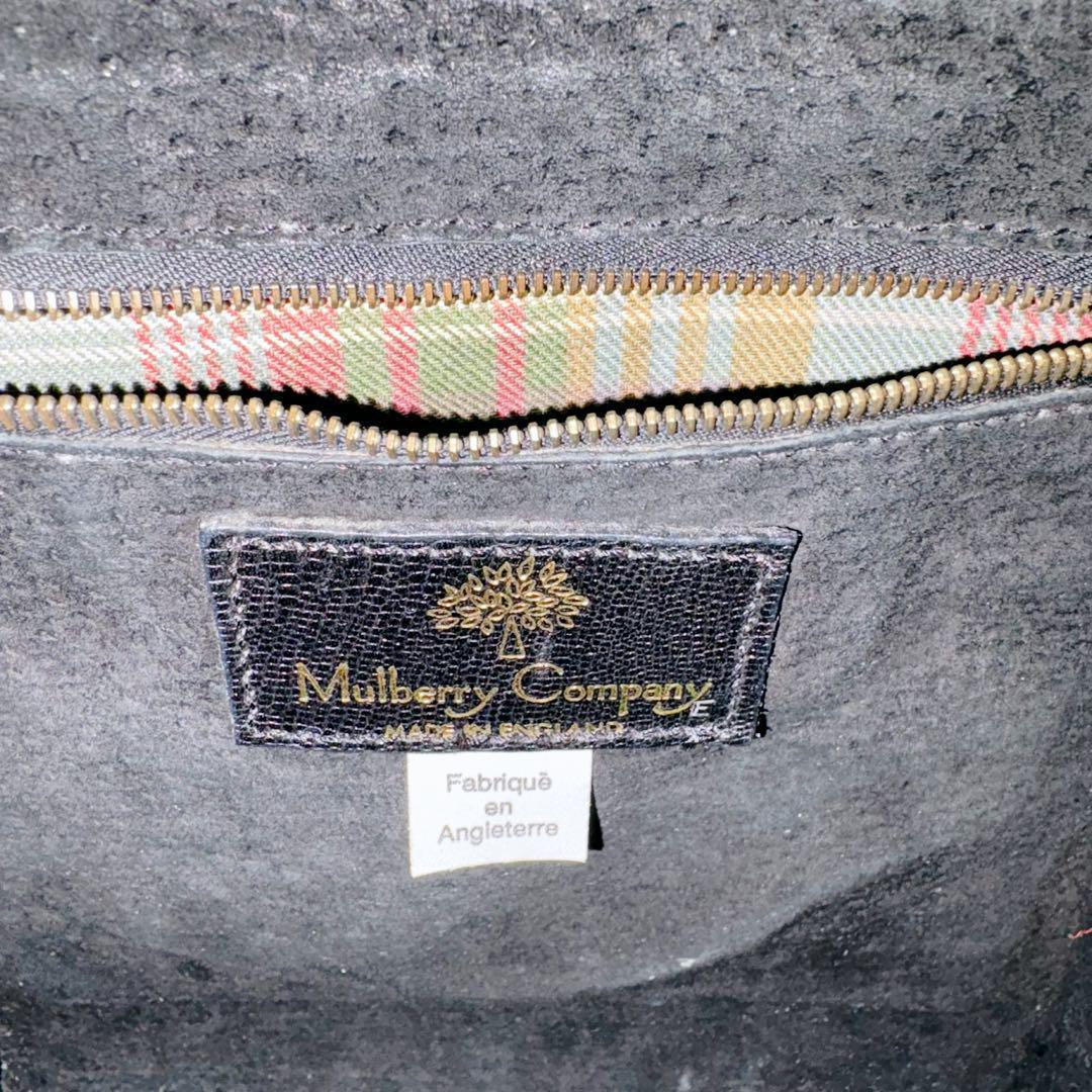 Mulberry マルベリー　ショルダーバッグ　リザード　レザー　ブラック　本革
