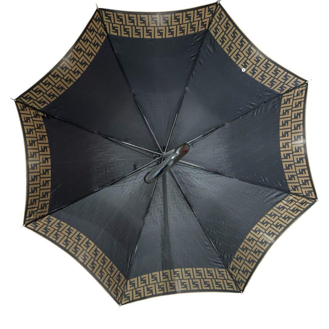 FENDI 長傘 ズッカ柄 FF ブラック 直径103cm イタリア製 雨傘 FENDI 長傘 ズッカ柄 FF ブラック 直径103cm イタリア製 雨傘