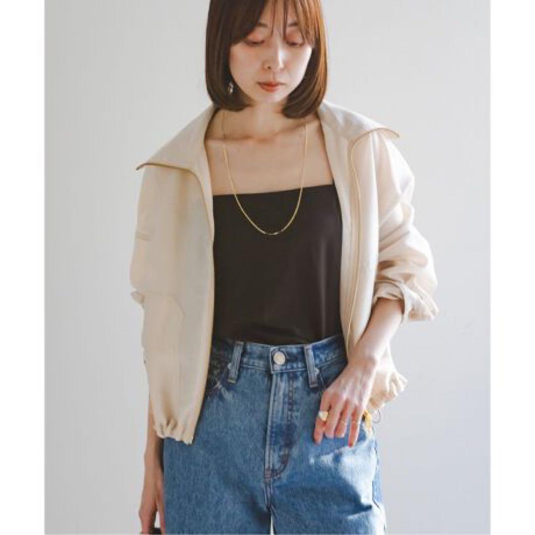 美品♡NOBLE 25SSミルキーシアースタンドカラーパーカーブルゾンベージュS