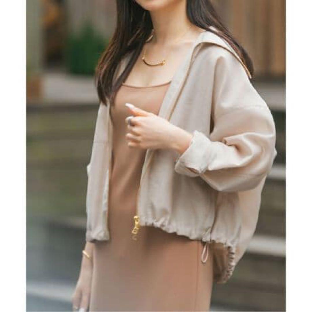 美品♡NOBLE 25SSミルキーシアースタンドカラーパーカーブルゾンベージュS