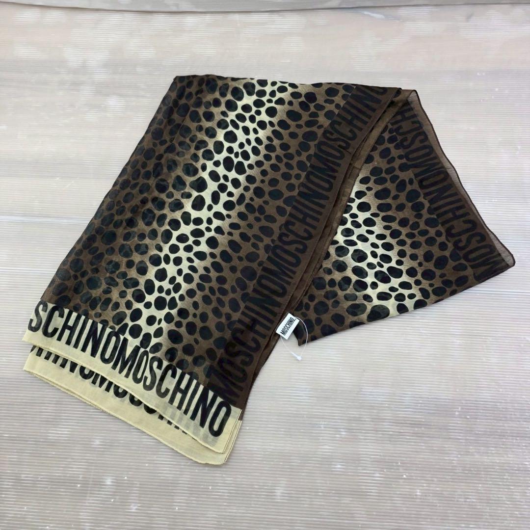 MOSCHINOモスキーノレオパード柄の襟巻きマフラー MOSCHINO ヒョウ柄 マフラー - メルカリ