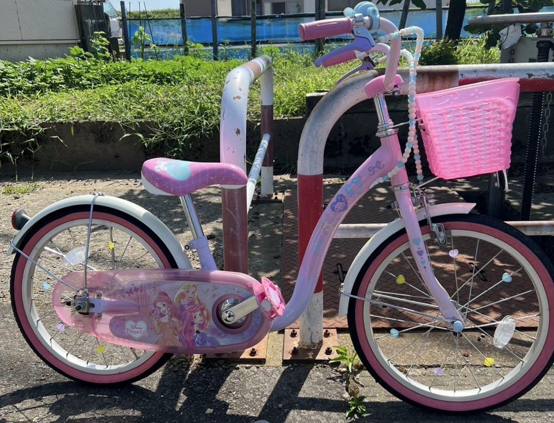 【美品】ディズニープリンセス ゆめかわ　自転車 《16インチ》補助輪あり