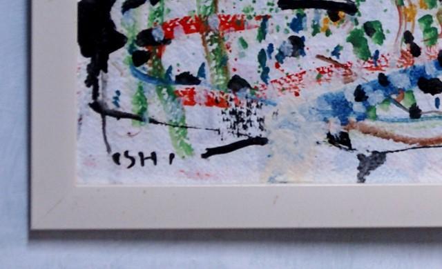 抽象画 現代アート 「彩-22」 色紙に油彩の抽象画