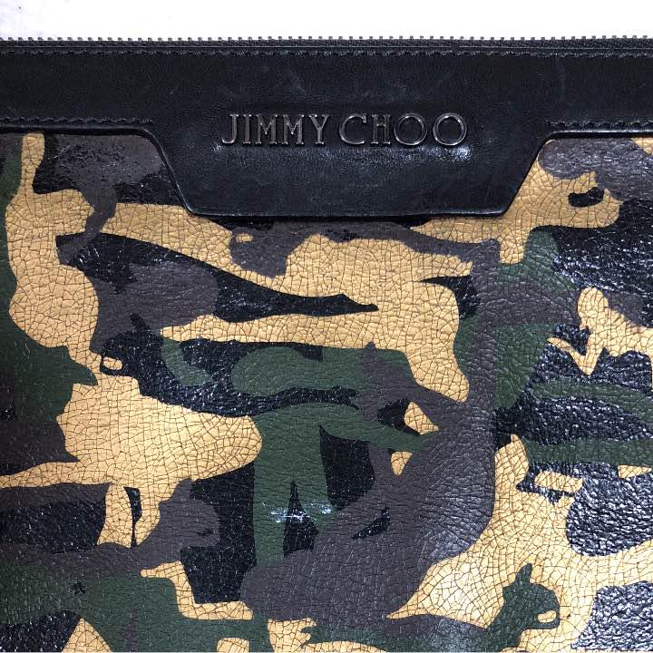 ☆ジミーチュウ カモフラ クラックレザークラッチバッグ 迷彩