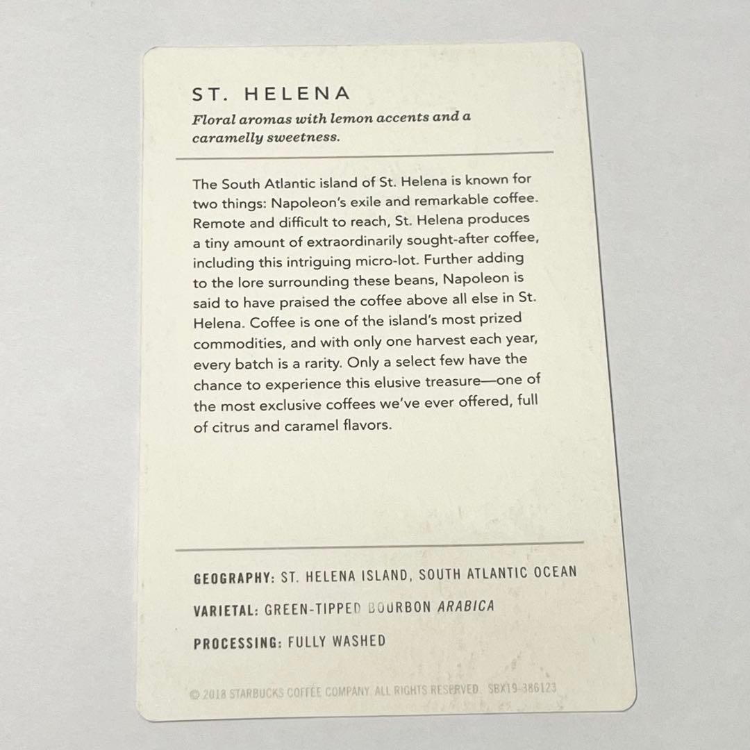 2018 スターバックス 米国 セントヘレナ エデュケーションカード 英語やや傷や汚れあり WWW_IBETON_RU