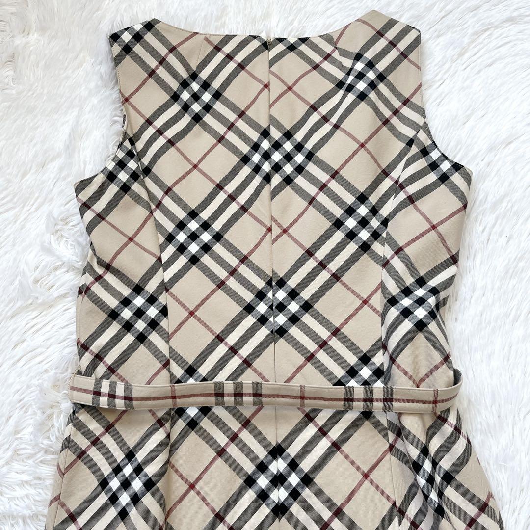 美品✨バーバリー ノバチェック ベルト付き ワンピース ベージュ ノースリーブ