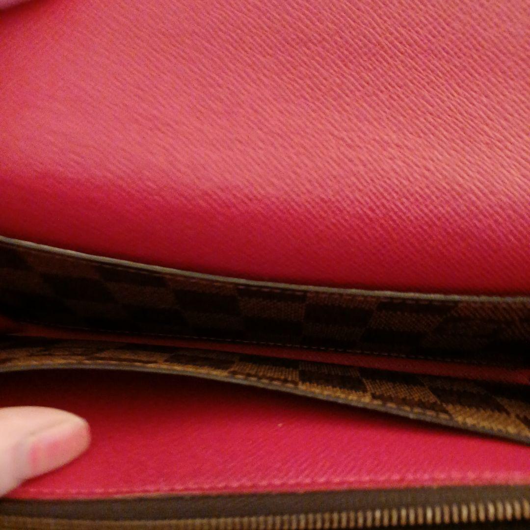 Louis Vuitton ダミエ 長財布 ブラウン/レッド