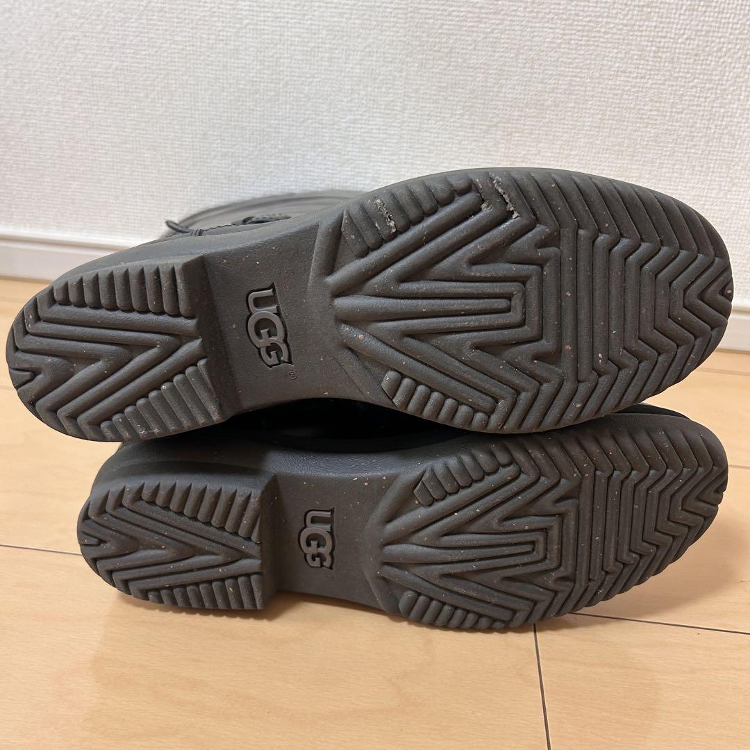 UGG アグ レザーロングブーツ ウォータープルーフ 黒 24.5cm