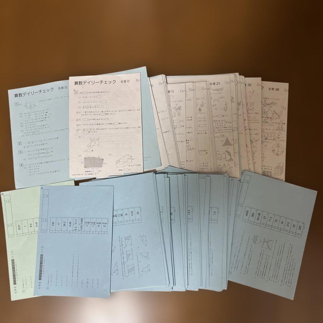 SAPIX6年　算数　授業前テスト　基礎力定着、デイリーチェック1年分38×2