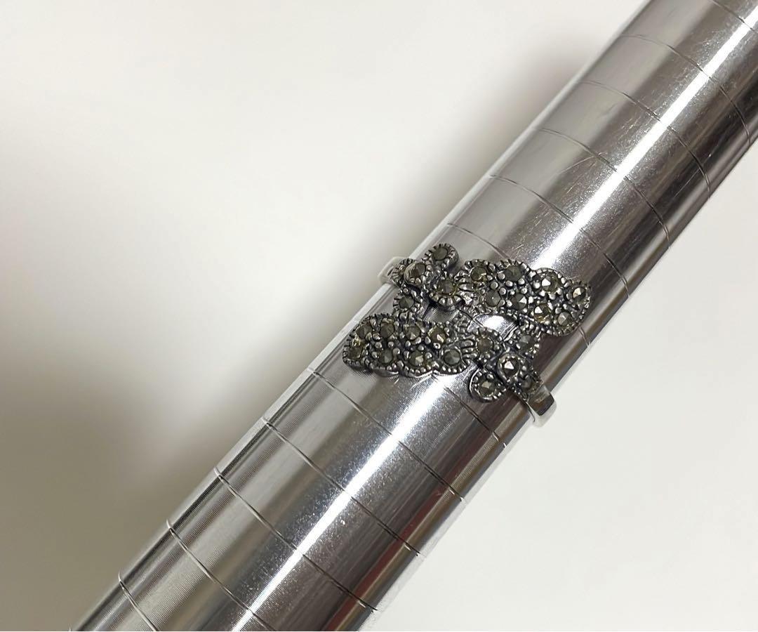 タイ マーカサイト ヴィンテージ 18号 フラワー 透かし シルバー