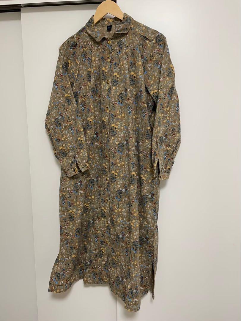 TUNIC チュニック　シャツロングワンピース　花柄　フリーサイズ