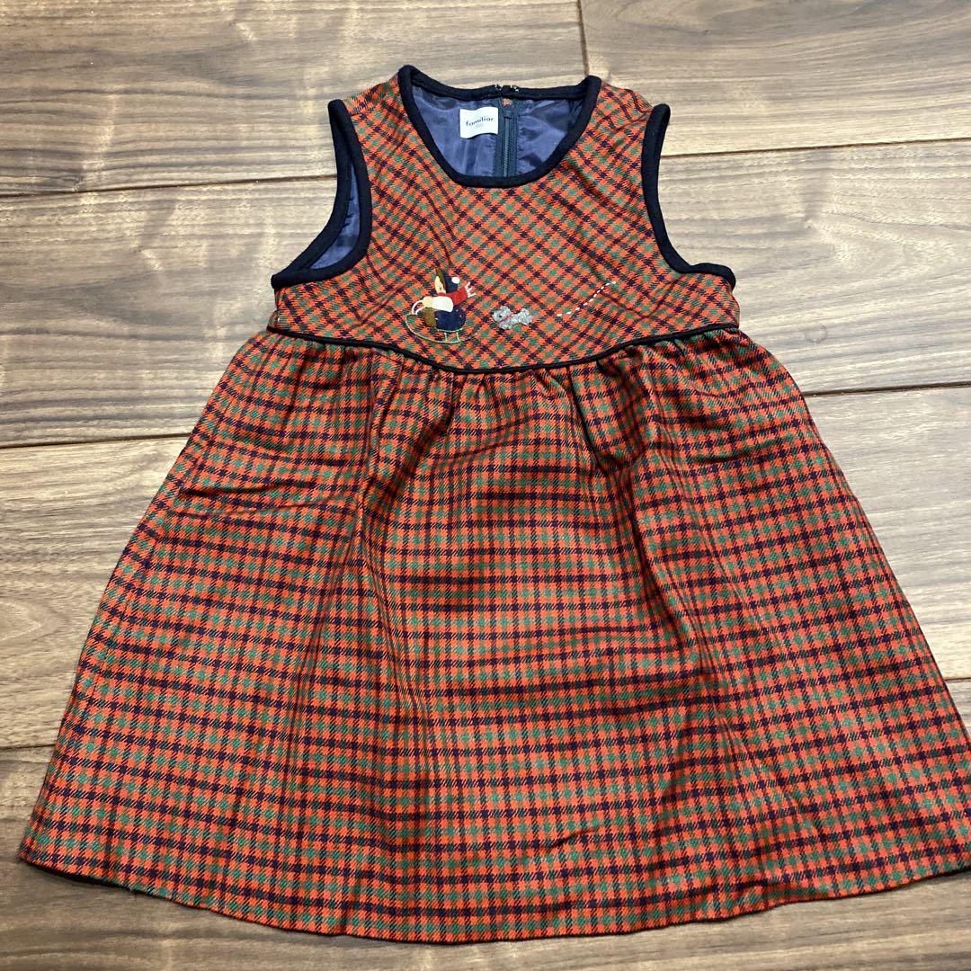 高質で安価 100 ファミリア キッズ服(100cm~) ワンピース チェック ワンピース