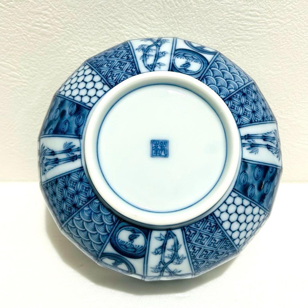 古い染め付き大鉢 山水紋 ⭐️ 美濃焼 龍峯窯 染付 山水文 祥瑞 飾り鉢 美品 ⭐️ - メルカリ