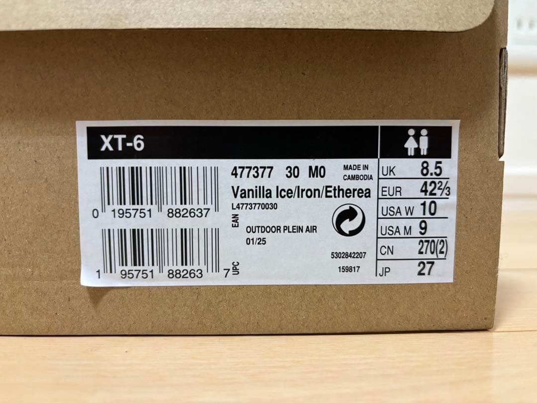 Salomon XT-6 vanilla ice 27cm 【新品未使用品】 Salomon XT-6 vanilla ice 27cm 【新品未使用品】