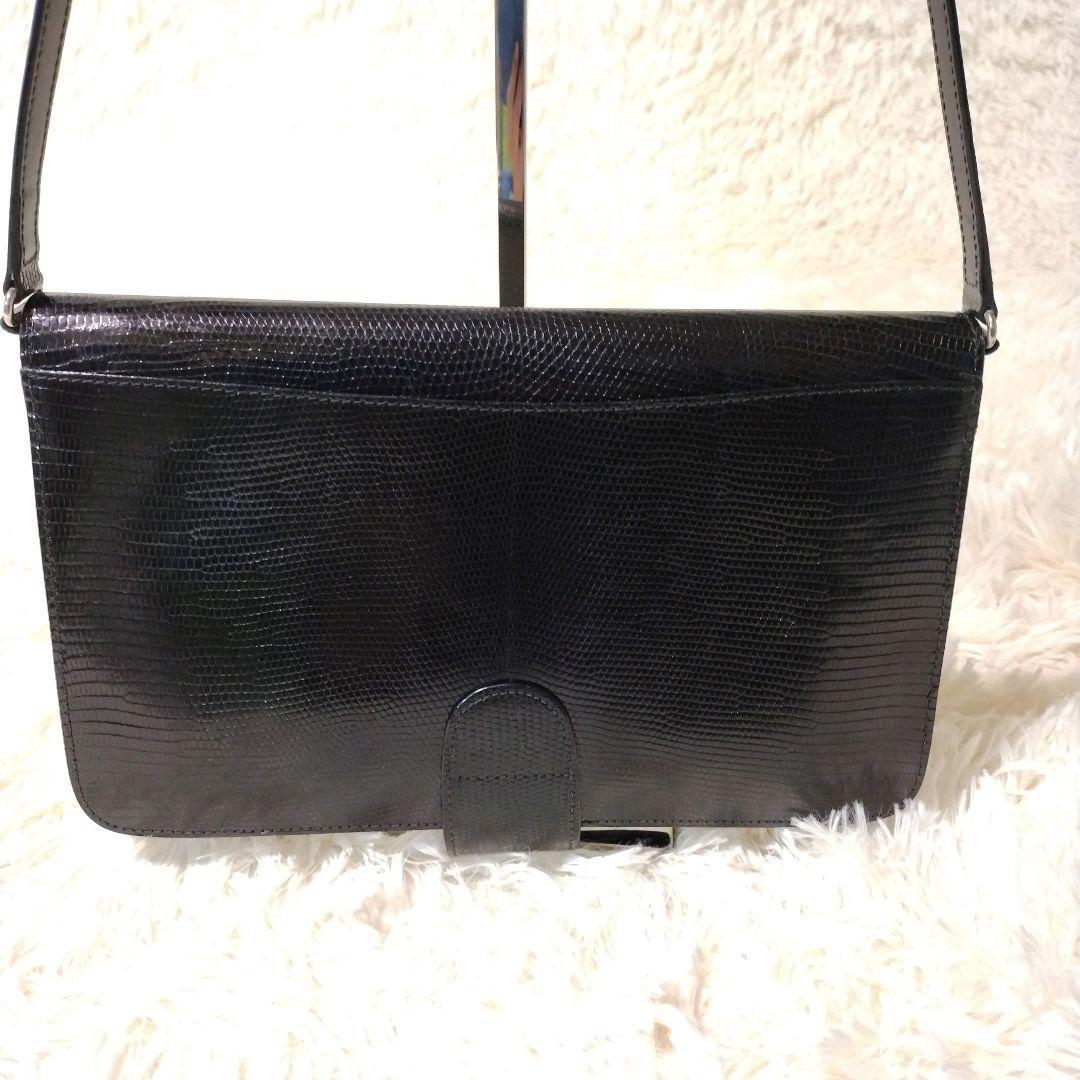GUCCI オールド グッチ ブラック リザード 2Way ショルダー クラッチ