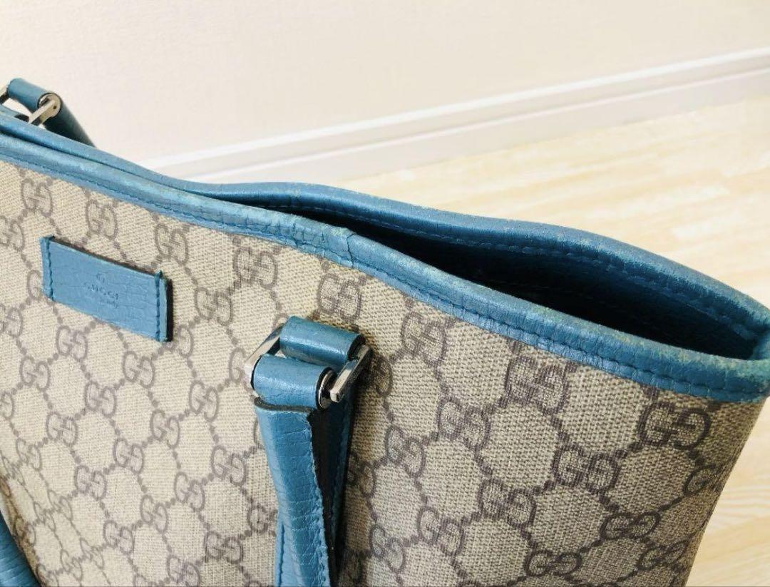 Gucci ビジネスバッグ ベージュ/青 収納袋付き