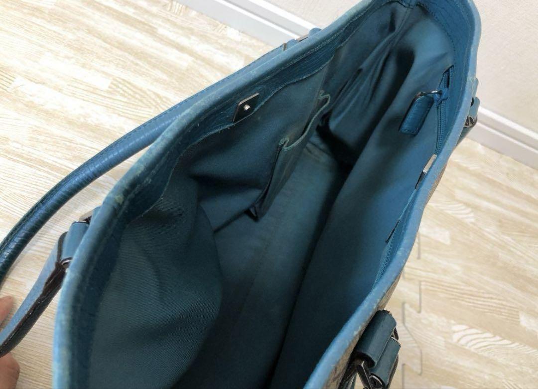 Gucci ビジネスバッグ ベージュ/青 収納袋付き