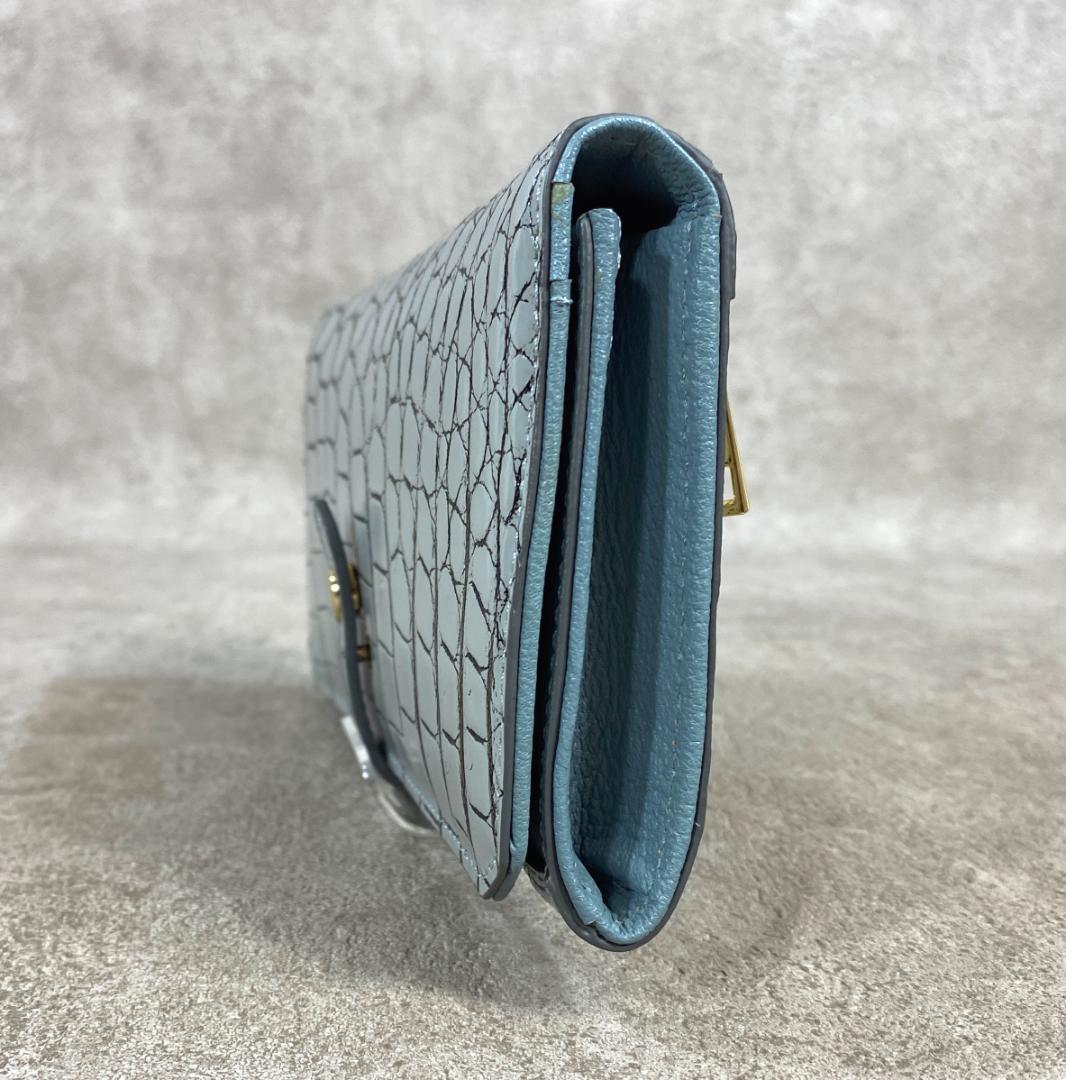 クロコダイル　財布　ペレリールッソ 送料込 クロコダイル 財布 長財布 ペレリールッソ PELLEY LUSSO