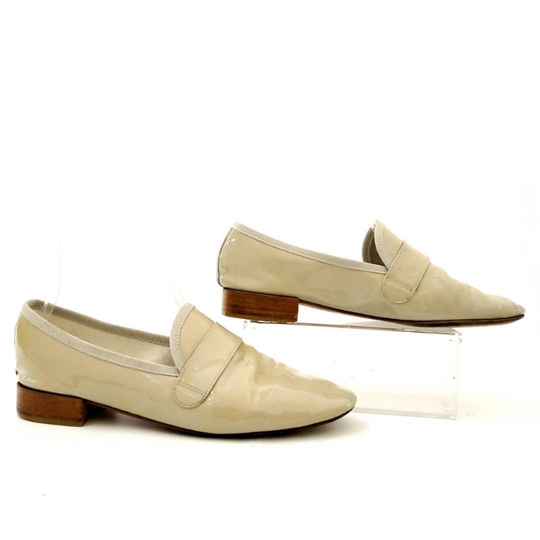 最終価格☆極美品箱あり☆repetto☆レペット☆カミーユ☆37☆グレージュ レペット マイケル グレージュ フランス製 EU38.5 エナメル