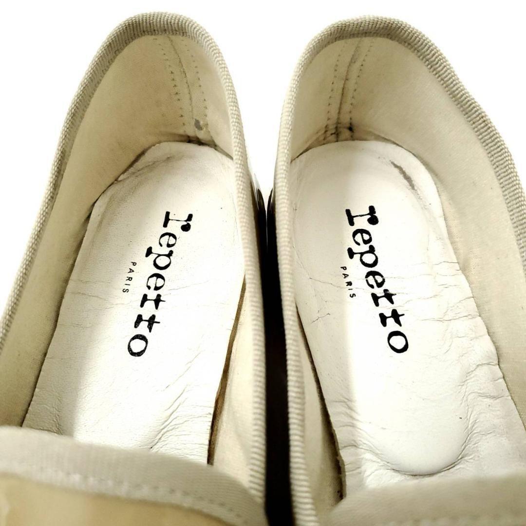 最終価格☆極美品箱あり☆repetto☆レペット☆カミーユ☆37☆グレージュ レペット マイケル グレージュ フランス製 EU38.5 エナメル