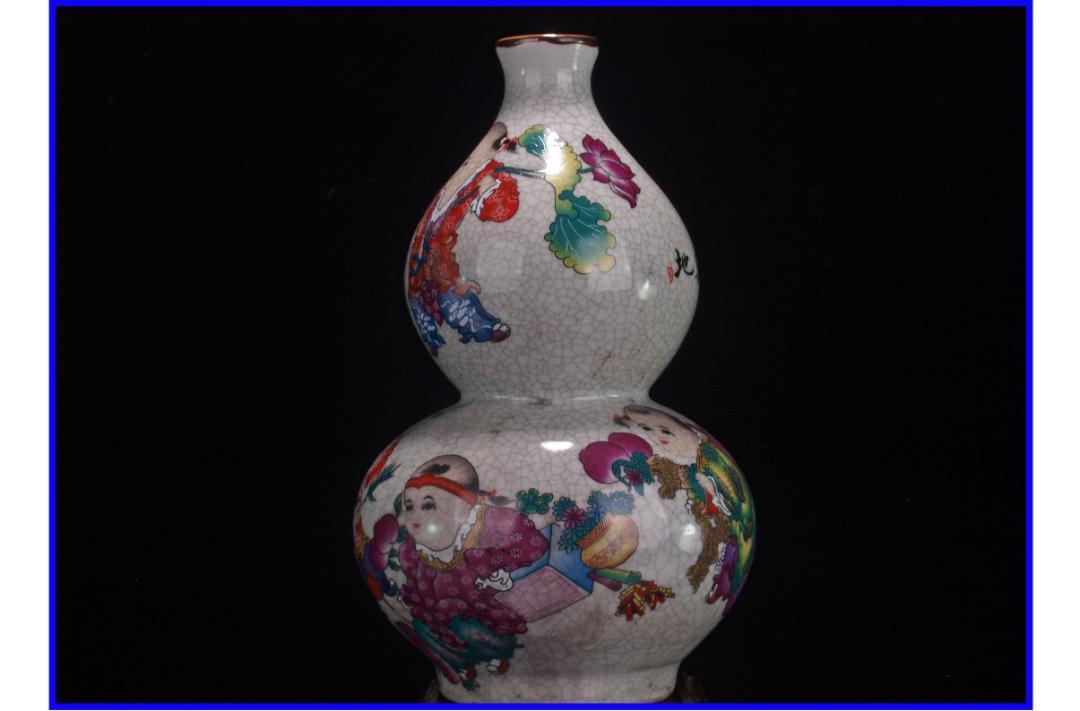 中国花瓶 中国 清時代 在銘手描き花瓶 美術品 骨董品古美術 DE967B21-1