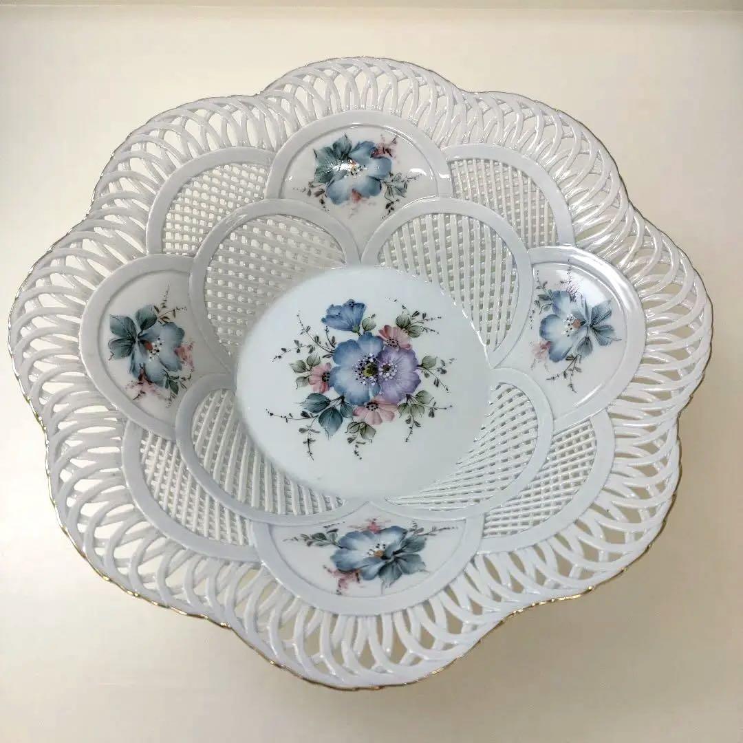 透かし皿ROMANIA SUMI PORCELAIN MANUFACTORY
