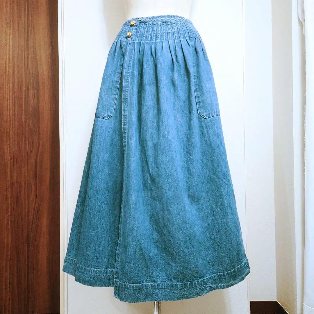 美品✨『RALPH LAUREN』ラルフローレン デニム ラップ 巻き スカート