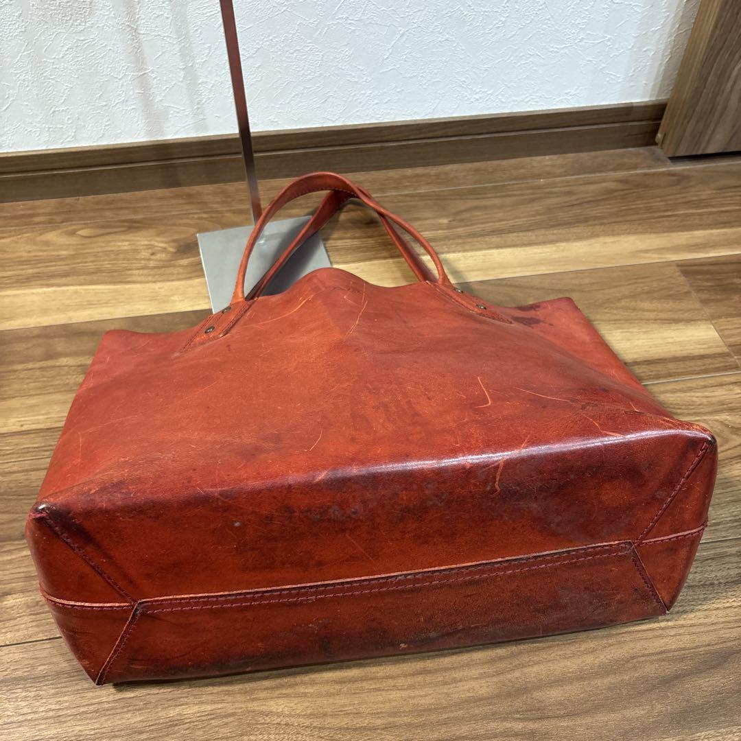 Dakotaダコタ オールレザー 本革製 トートバッグ A4◎ 大容量 赤茶