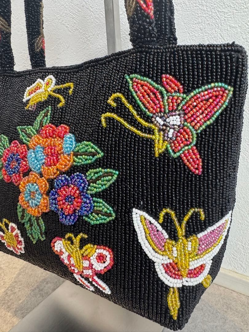 ビーズバッグ ビーズ刺繍 花 ヴィンテージ 和装 レトロ目立った傷や汚れなし NEXPOTALLINN_EU