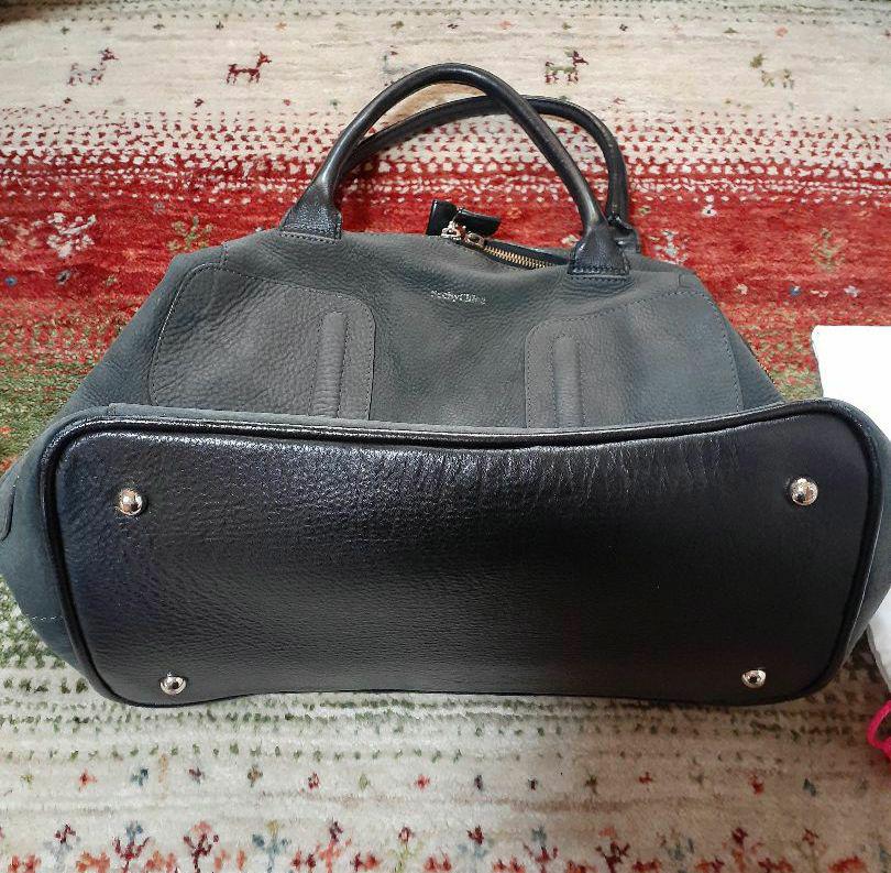 いラインアップ 中古品 SEE BY CHLOE ダークグレー レザー ボストンバッグ バッグ